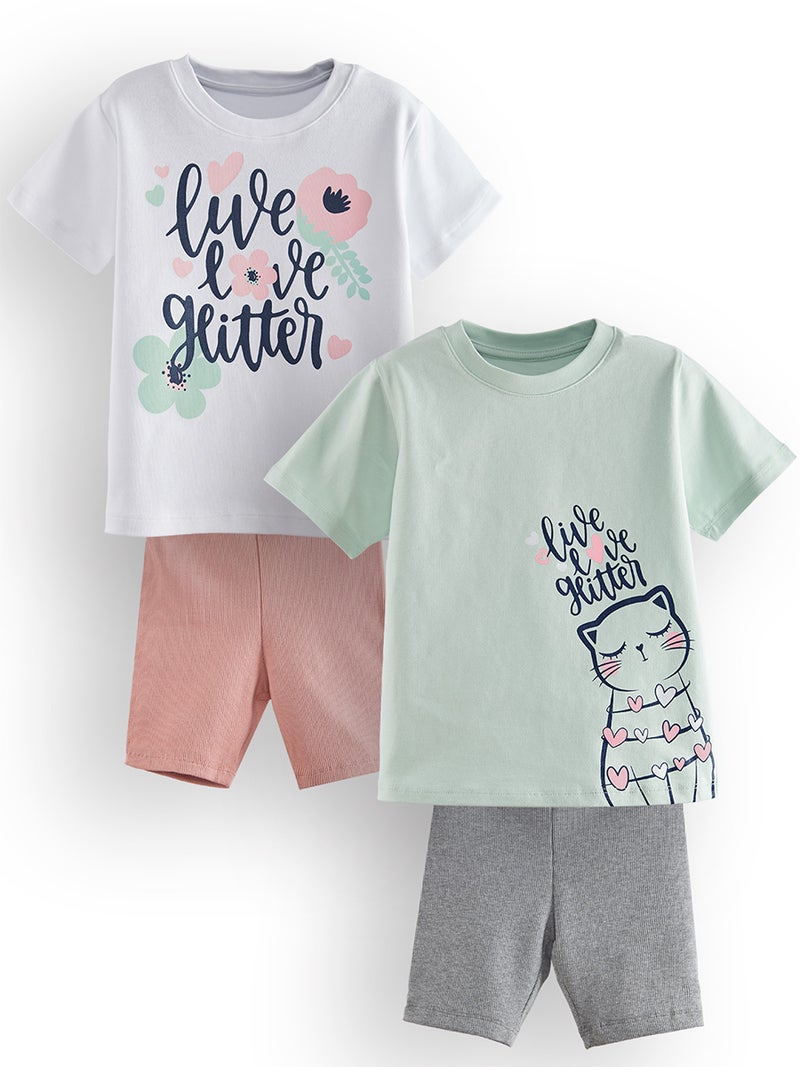 Denokids 2 Pack Girl Pyjama Set Flowers - Image 3